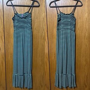 Lani Blue & Green Striped Maxi Dress